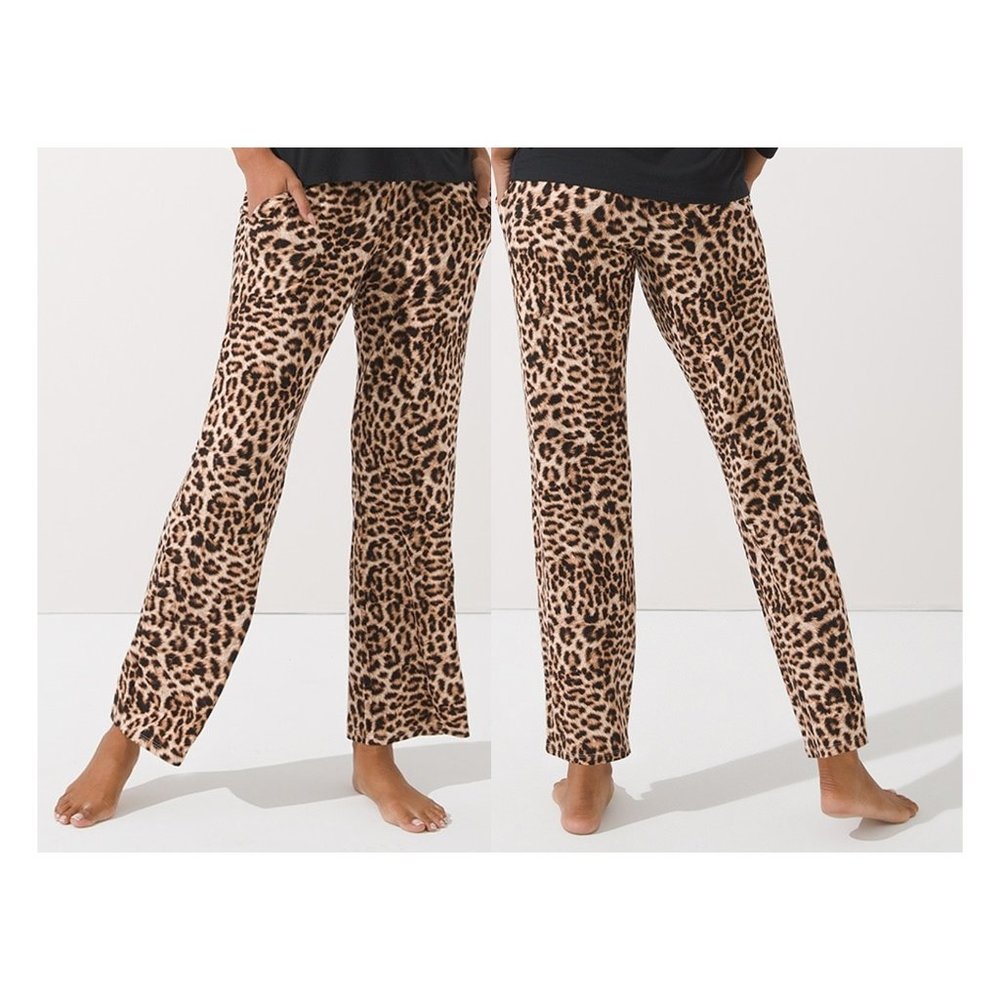 Soma Cool Nights Leopard Print Pajama Pant, L